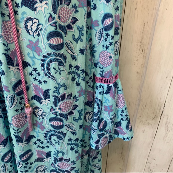 NWT Nanette Lepore Lace-up TatumTunic Coverup with Bell Sleeves Large - Picture 5 of 8